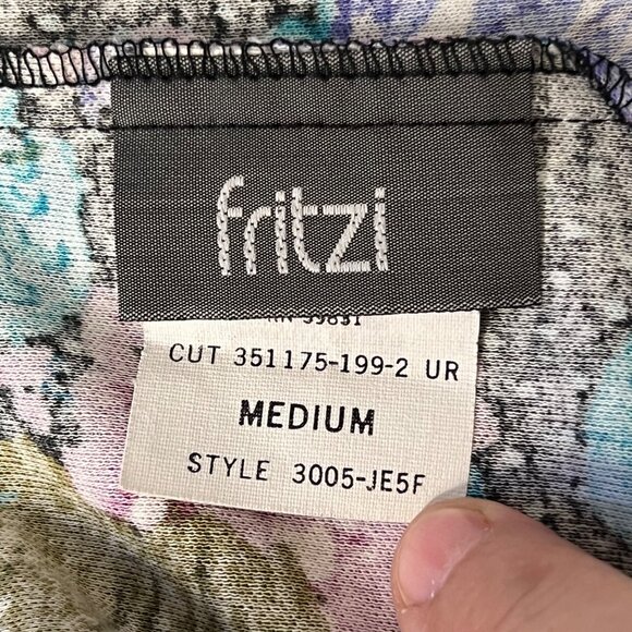 Fritzi Medium Black With Purple & Teal Rose Vintage Floral Midi Skirt U.S.A. Off - Picture 7 of 13